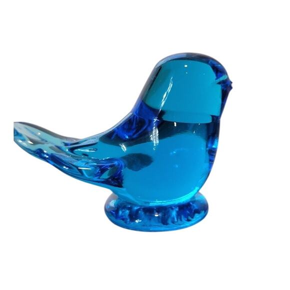Blue Bird of Happy Glass Figurine Cobalt Blue - Picture 3 of 12